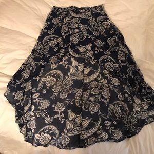 Navy Blue high low skirt